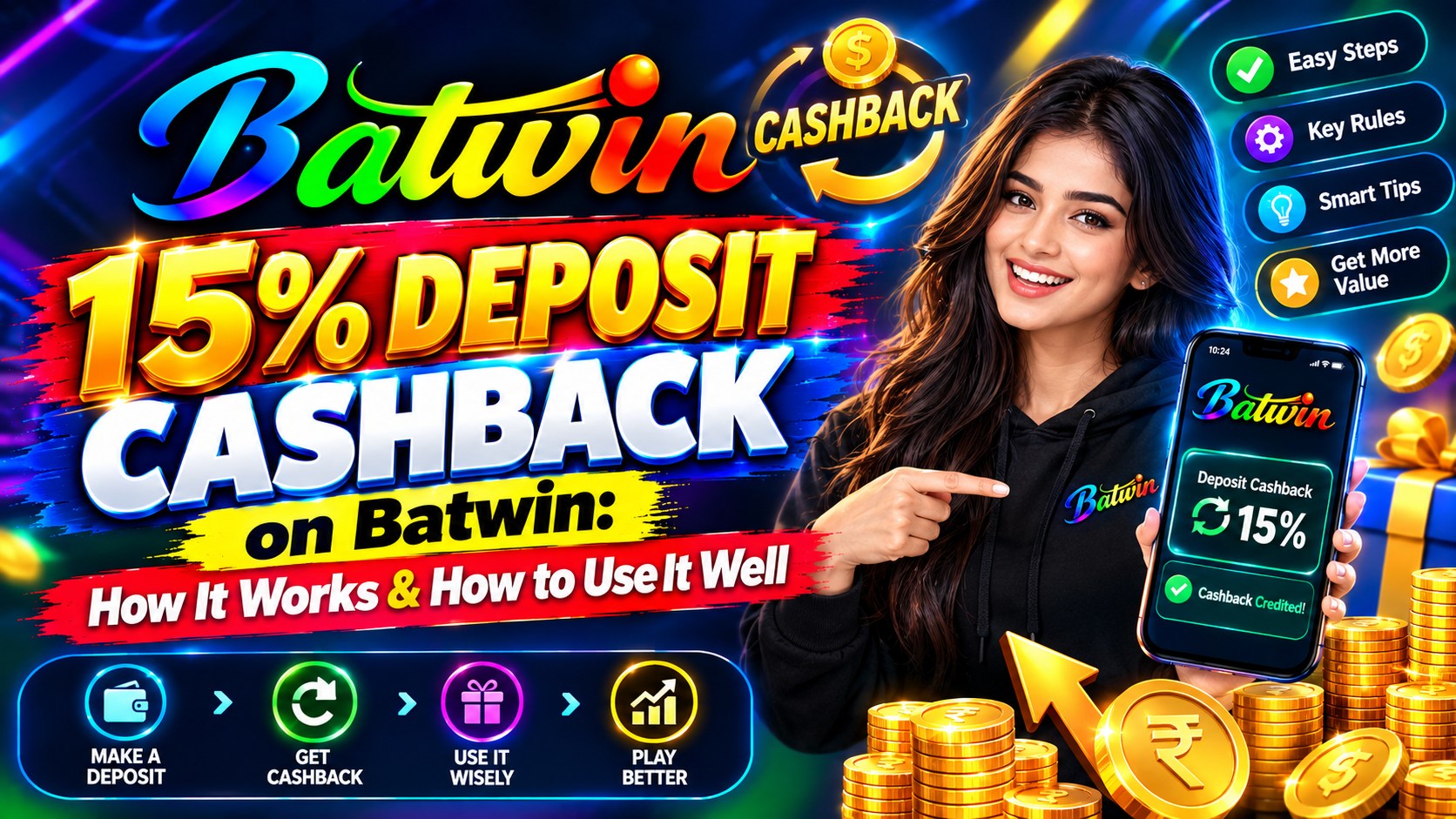 15% deposit cashback on Batwin explained