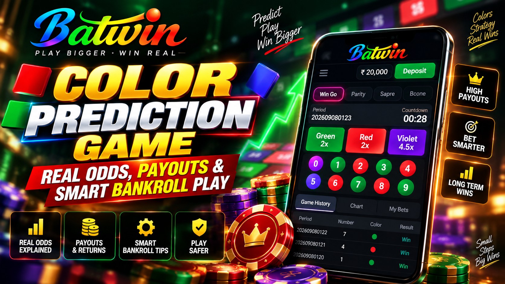 Color Prediction game odds on Batwin
