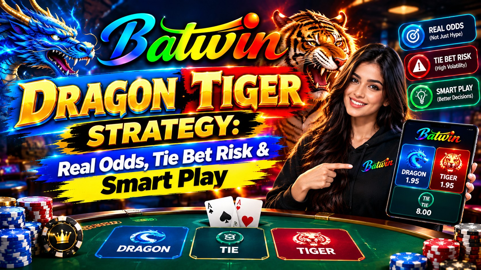 Dragon Tiger strategy and odds on Batwin